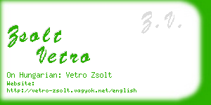 zsolt vetro business card